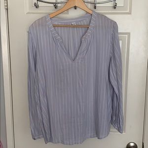 Lightweight striped long sleeve blouse